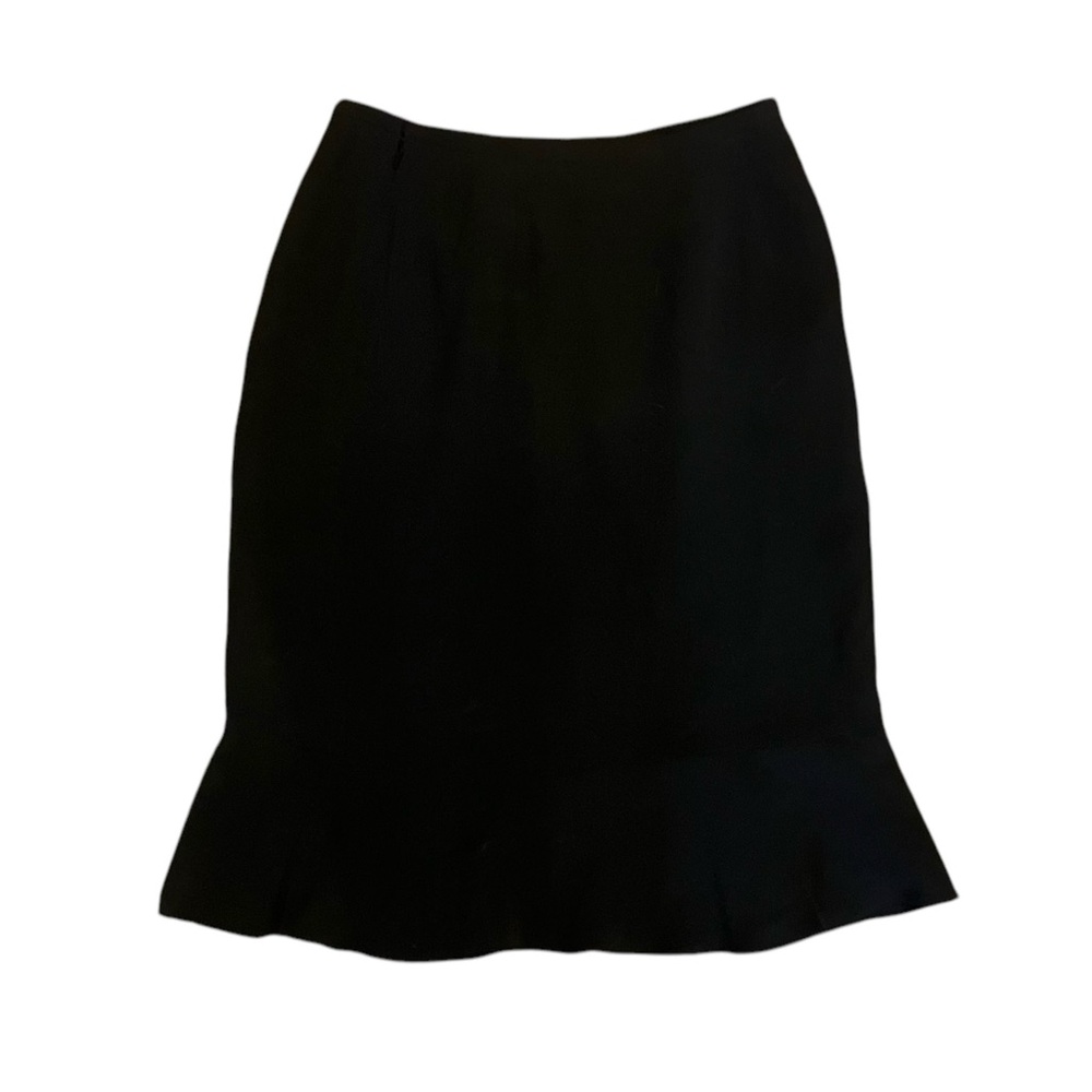 100% Silk Kate Hill Black Midi Skirt
